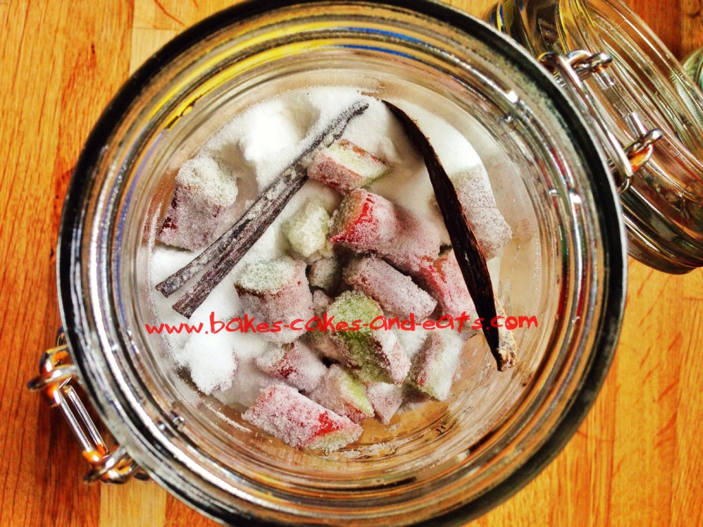 Rhubarb Vanilla Sugar in Jar